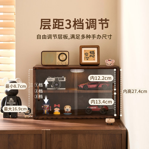 实木杯子收纳置物架餐边柜桌面台面咖啡茶具水杯手办展示放置柜 - 图0
