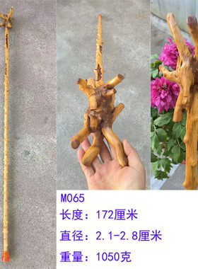 极速云南对节木一体天然禅杖老人拐杖登山助行杖电影道具根雕文玩