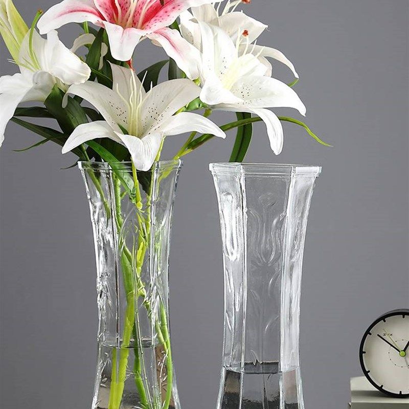 【二件套】玻璃花瓶透明水养富贵竹百合水培插花摆件客厅家用大号,淘宝优惠券,粉丝福利购,淘宝优惠卷