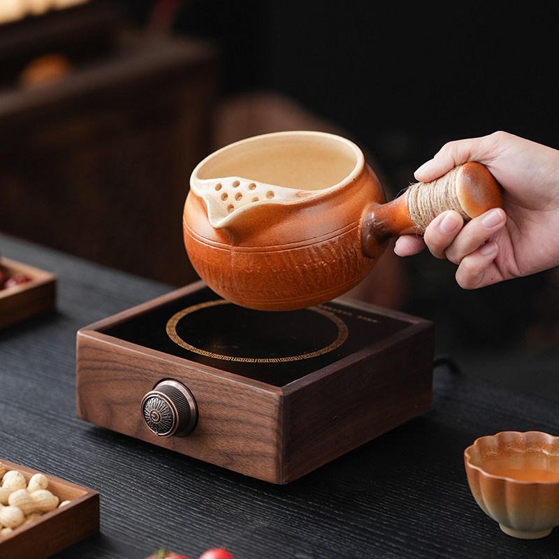 围炉煮茶壶砂金釉陶壶烤奶罐罐壶全套茶具套装侧把壶家用茶壶,淘宝优惠券,粉丝福利购,淘宝优惠卷