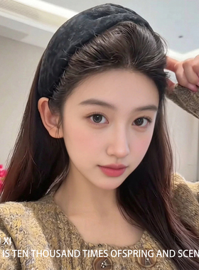 秋冬复古毛呢豹纹宽边发箍女士2026新款高颅顶显脸小头箍发卡头饰