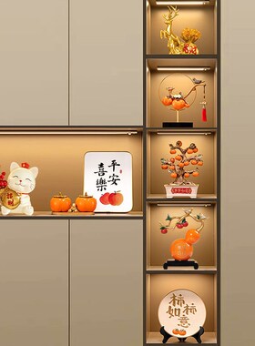 速发奢柜装饰品摆酒套装组合轻件高档大气风生水起办公室客厅电视