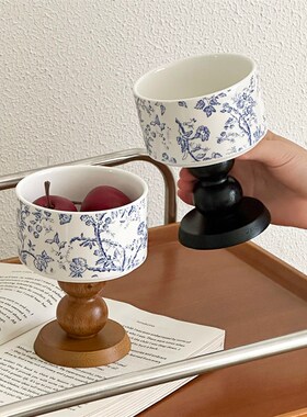 速发青桌瓷装饰花面道件烛台多功能果甜品碗首饰收纳拍照摆具