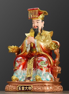 速发绘皇神真身佛像仿铜彩大像彩玉树脂居家摆件天宫礼佛供奉保平