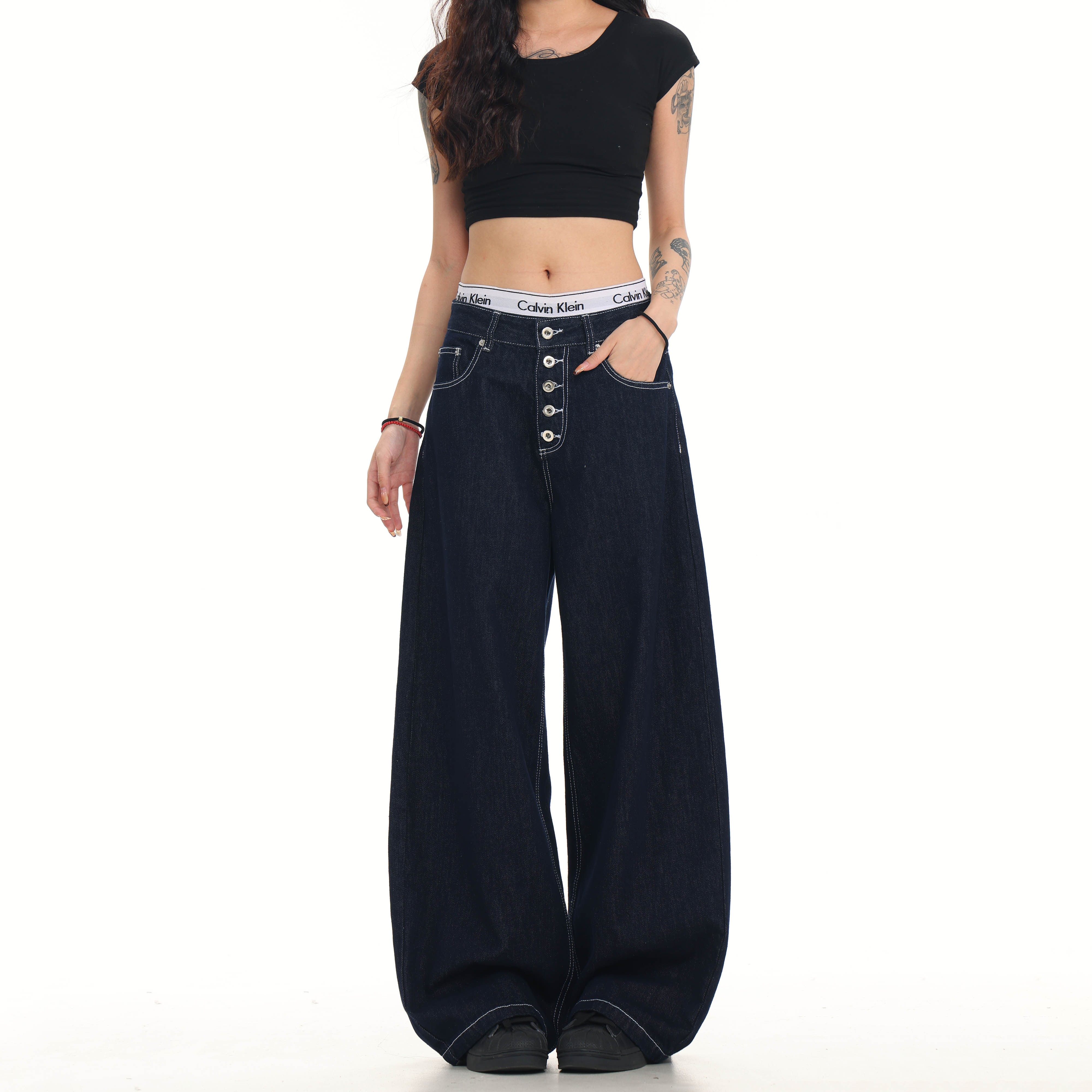 MAX ME原牛明线弯刀牛仔裤男秋季百搭新款纯色纽扣设计,淘宝优惠券,粉丝福利购,淘宝优惠卷