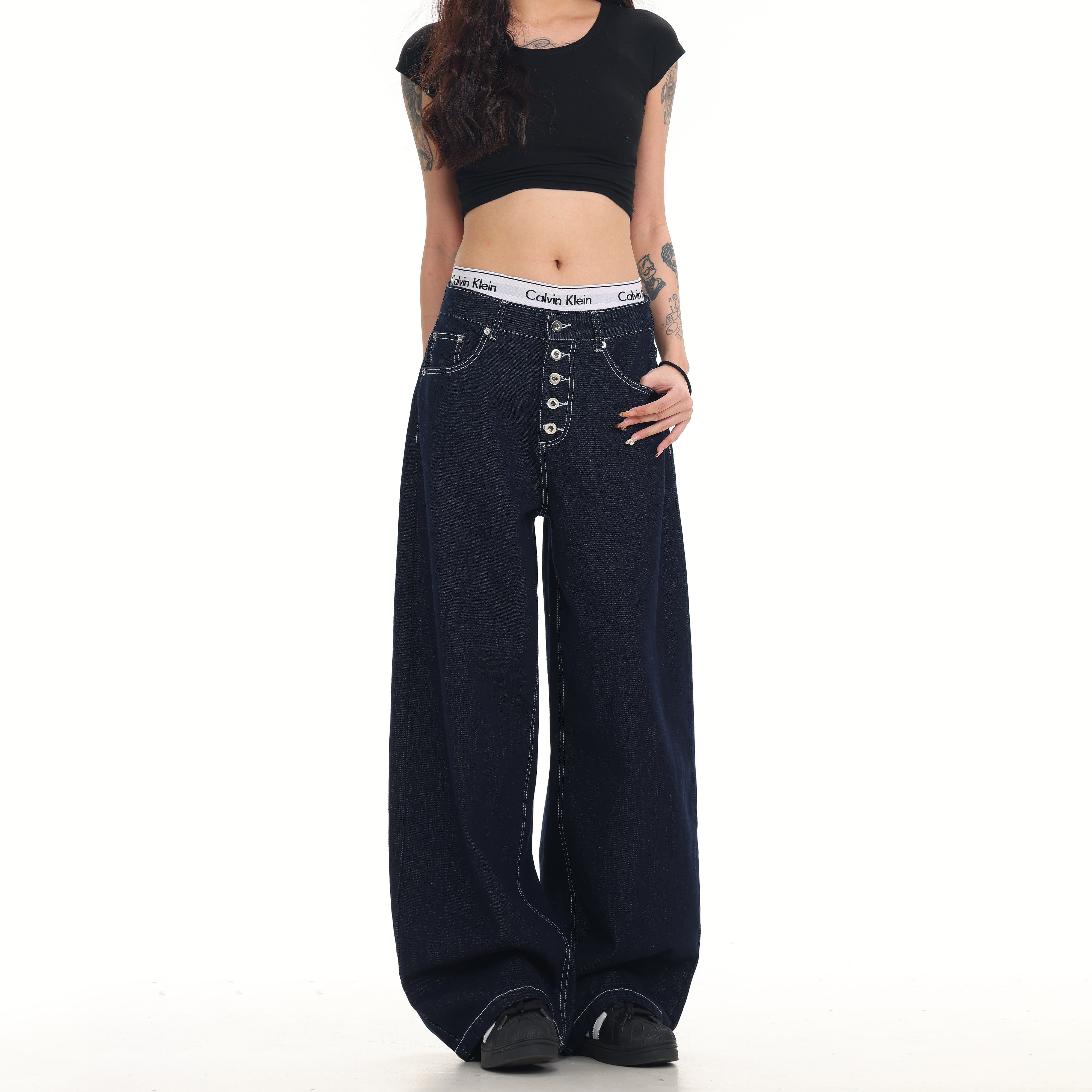 MAX ME原牛明线弯刀牛仔裤男秋季百搭新款纯色纽扣设计,淘宝优惠券,粉丝福利购,淘宝优惠卷