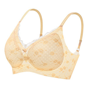 都市丽人花瓣蕾丝少女内衣甜美小胸聚拢无痕无钢圈收副乳文胸罩