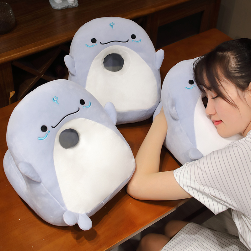 江豚笑笑午睡枕趴睡枕学生桌上趴睡午休枕办公室抱枕女生睡觉枕头 - 图0