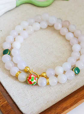 简约轻奢滴油天然石小众串珠项链