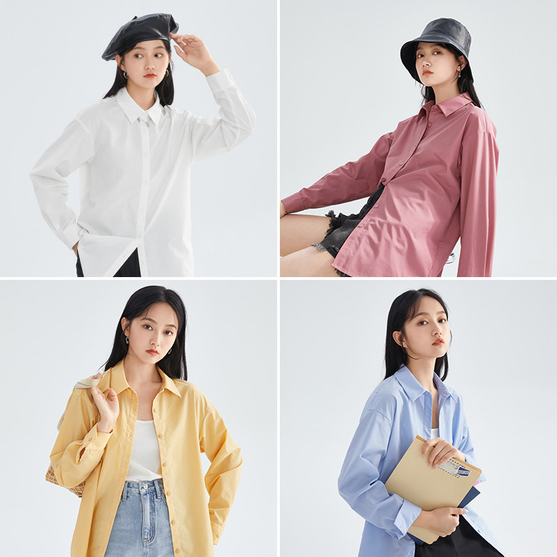 茵曼2021秋装新款女简约显瘦衬衣 茵曼一零一度衬衫