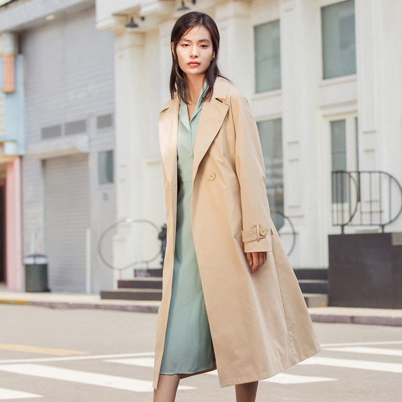 【商场同款】茵曼春装新款文艺女风衣 茵曼一零一度风衣