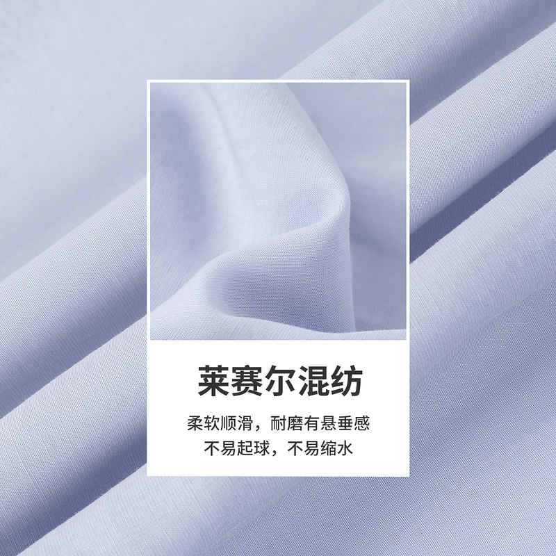 茵曼法式奶蓝色连衣裙2022蛋糕裙子 茵曼一零一度连衣裙