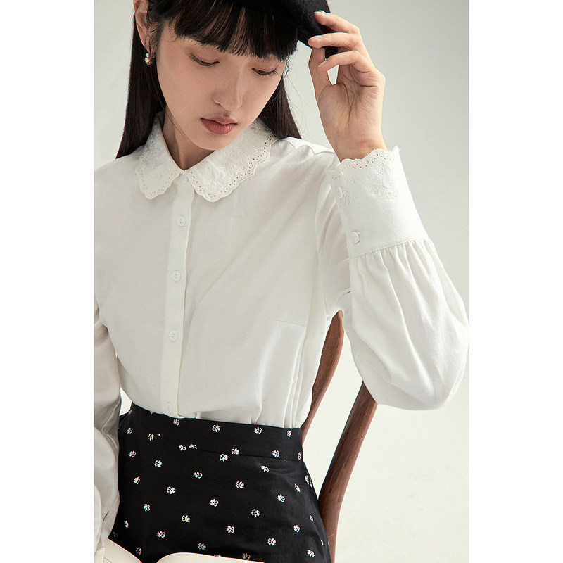 茵曼旗舰店白衬衫玻尿酸黑科技新款 茵曼一零一度衬衫