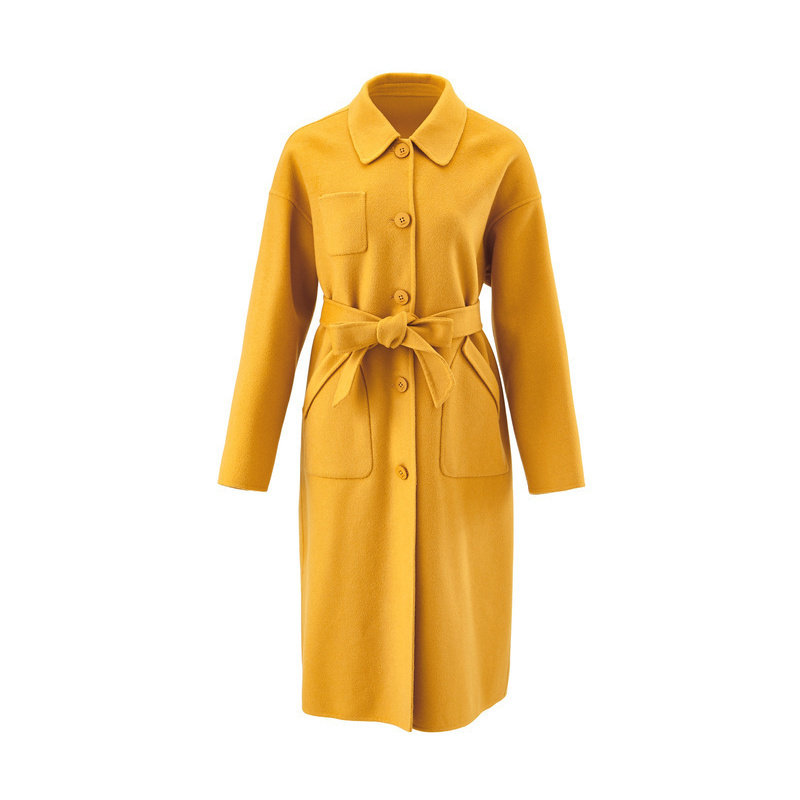 茵曼冬装新款文艺收腰显瘦排扣大衣 茵曼一零一度毛呢外套