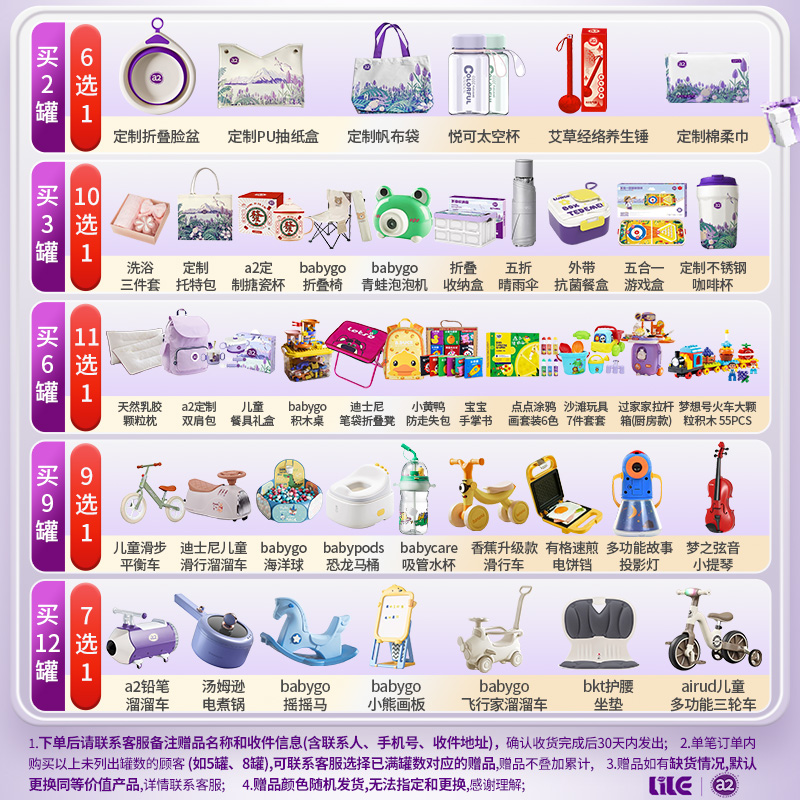 a2紫白金2段6月+新生婴儿宝宝配方牛奶粉A2蛋白质900g*1罐