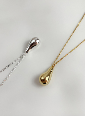 ins风日韩茄子吊坠项链简约水滴吊坠女小众设计通勤百搭毛衣链