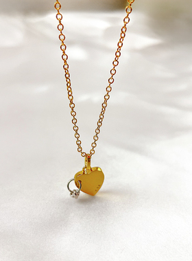 韩国SSIL车静媛同款爱心吊坠项链ins小众设计爱心锁吊坠精致百搭