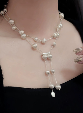 拼接设计拉丝圆球高级感项链耳钉