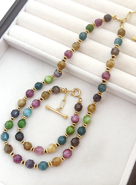 多巴胺天然石碧玺手工项链手链