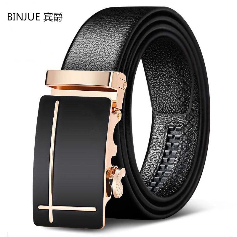 网红Mens Waist Belt Men Belts Leather Man For Jeans Black Ma-图3