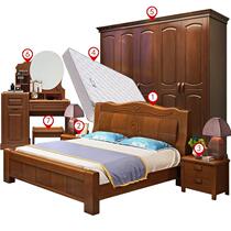 Bedroom Furniture Suit Combined Bed Wardrobe Dresden Dresden wedding room Master bedroom full house Private full set of solid wood