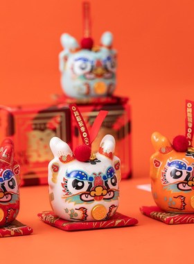 速发2024年国潮龙年陶摆钱钱龙品件酒柜装饰瓷客厅桌面入户玄关存