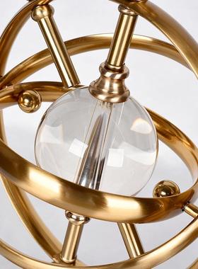 北欧轻奢家居饰品摆件水晶地球仪电镀拉丝防锈防潮客厅铁艺摆件