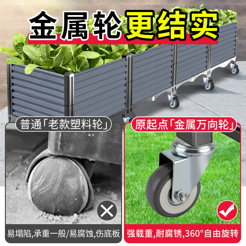 带轮种植箱种菜神器楼顶阳台种菜盆种菜专用箱塑料花盆户外大花箱 - 图0