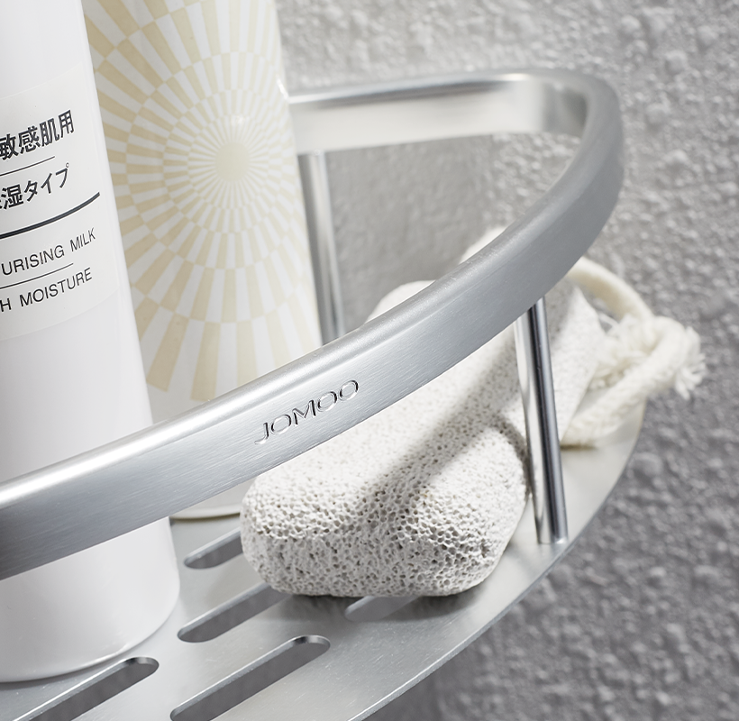 九牧卫浴 卫生间浴室挂件置物架收纳台转角架太空铝三角篮937124,淘宝优惠券,粉丝福利购,淘宝优惠卷