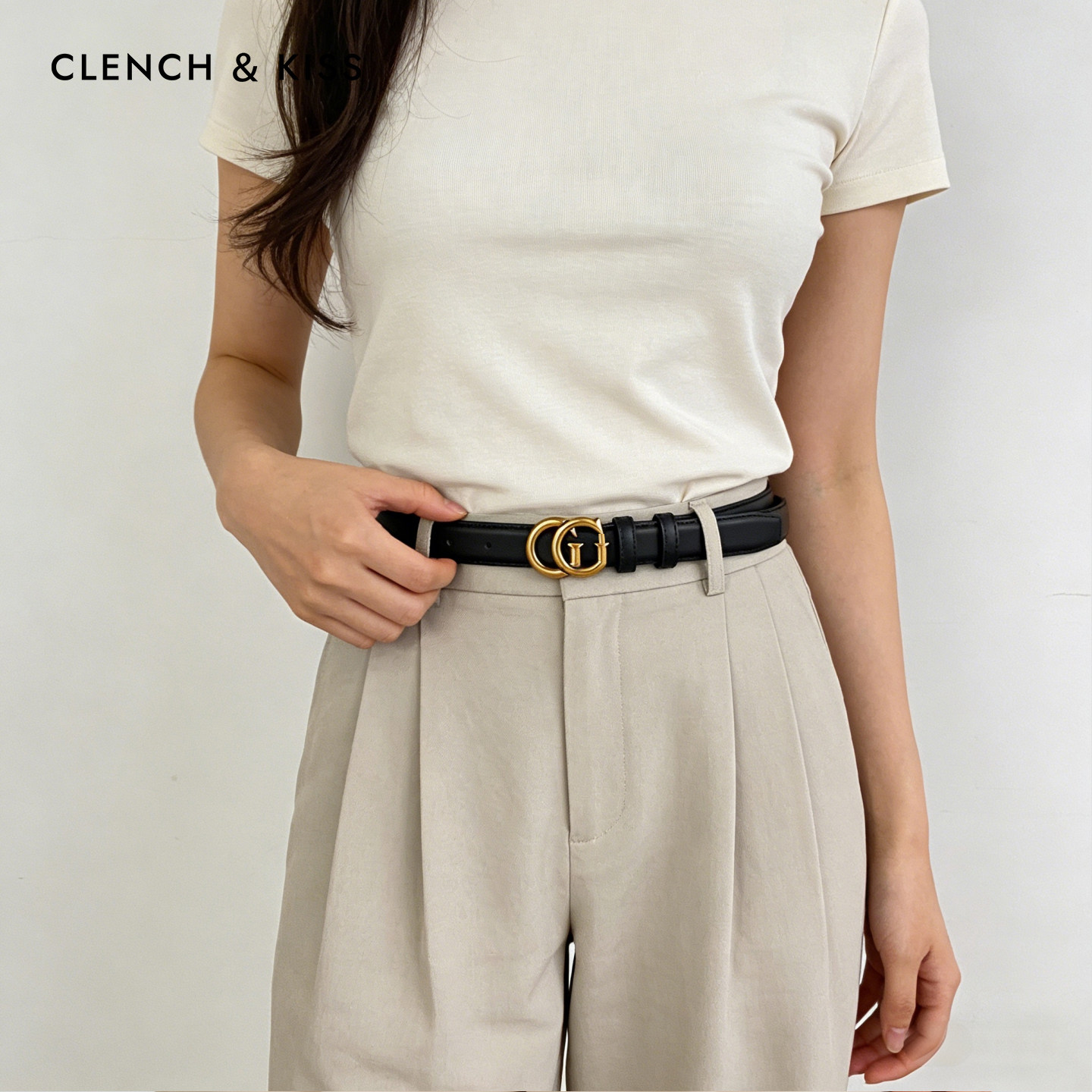 官网小c&k真牛皮腰带女款装饰配连衣裙新款女士皮带女配牛仔百搭