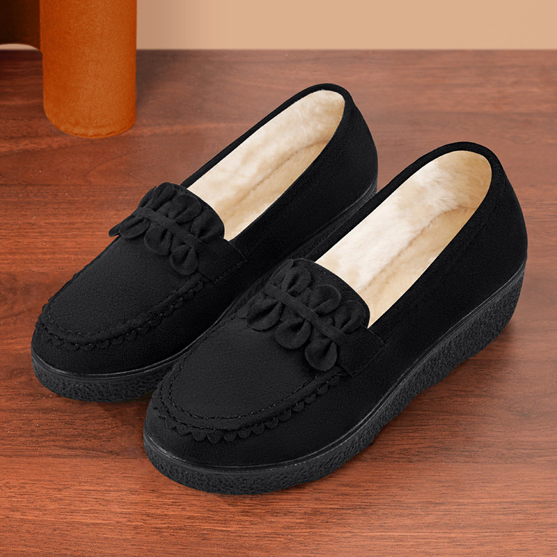 豆豆鞋女冬加绒2025新款一脚蹬老北京布鞋黑色工作鞋保暖软底棉鞋,淘宝优惠券,粉丝福利购,淘宝优惠卷