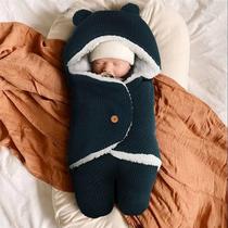 Baby Sleeping Bag Thicken Winter Newborns Envelope Knitted I