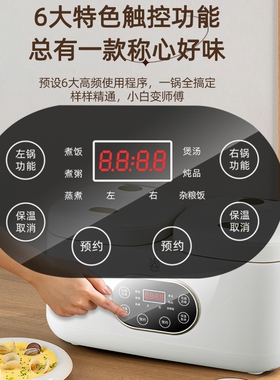三角牌家用智能双胆陶瓷油电饭煲