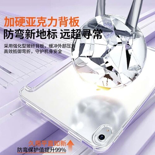 适用于ipad保护壳ipad11平板保护套无笔槽防弯Y折叠全包ipadpro11寸平板壳air78防摔第11代轻薄亚克力高透 - 图2