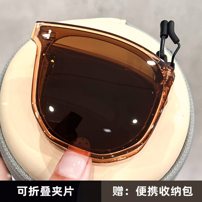 Foldable white sunglasses clip-on myopia glasses for women driving and driving sun protection UV polarized sunglasses for men