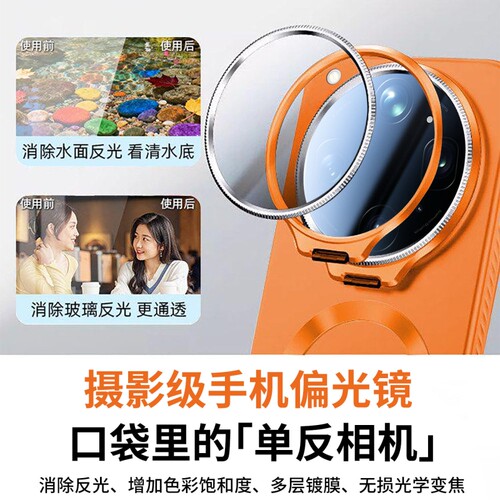 适用oppofindx9ultra手机壳新款偏光镜OPPOFindX8Ultra超薄磨砂磁吸x9pro镜头支架全包防摔findx8s保护套高级 - 图0