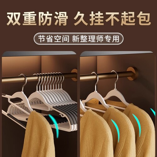 衣架家用挂衣无痕防滑衣撑晾衣服宿舍用学生专用架子衣柜撑子挂架 - 图0