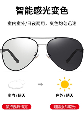偏光太阳眼镜墨镜男款防紫外线驾驶开车专用变色钓鱼日夜两用感光