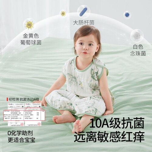 贝肽斯纱布睡袋婴儿夏季薄款儿童宝宝背心式睡衣防踢被子神器母婴 - 图2