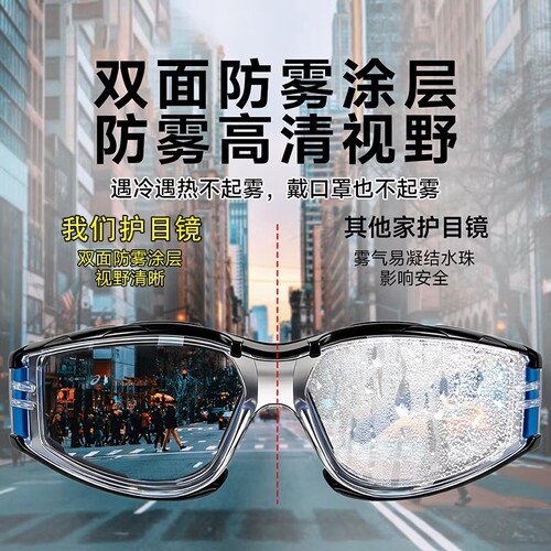 护目镜防灰尘不起雾劳保防飞溅打磨切割骑行防风沙防护眼镜男高清 - 图1