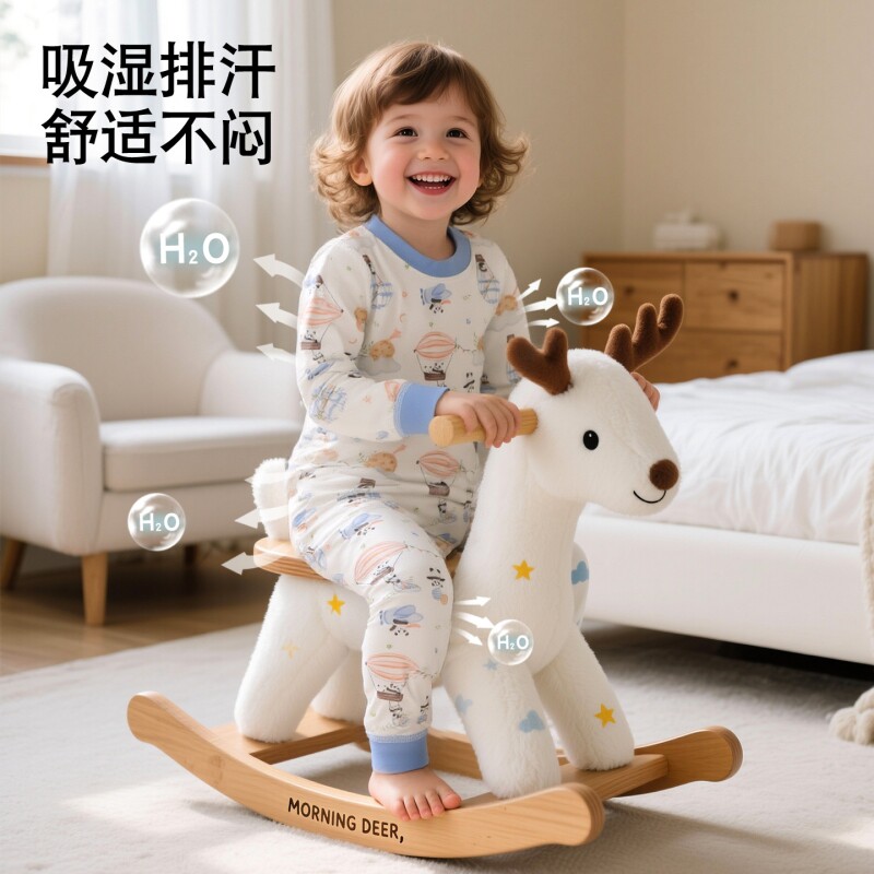 Children's Autumn Clothes and Autumn Pants Pure Cotton Baby Autumn and Winter Pajamas
