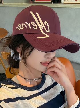 大头围刺绣棒球帽女宽帽檐显脸小