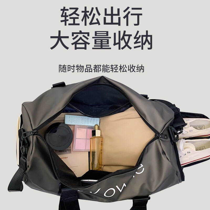 Large capacity fitness bag men's wet and dry separation sports bag portable luggage bag swimming bag travel bag waterproof storage red