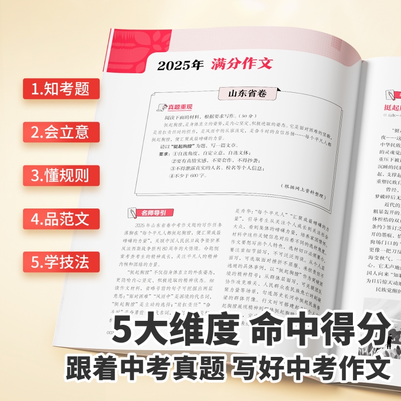 【备考2026】2026新版中考满分作文七八九年级语文满分优秀作文大全人教版初中生五年真题作文素材高分范文精选考点作文资料书籍 - 图2