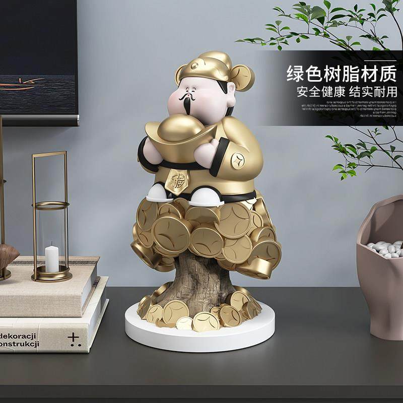 财神爷摆件家用客厅酒柜装饰品办公室工位桌面店铺前台开业礼物,淘宝优惠券,粉丝福利购,淘宝优惠卷