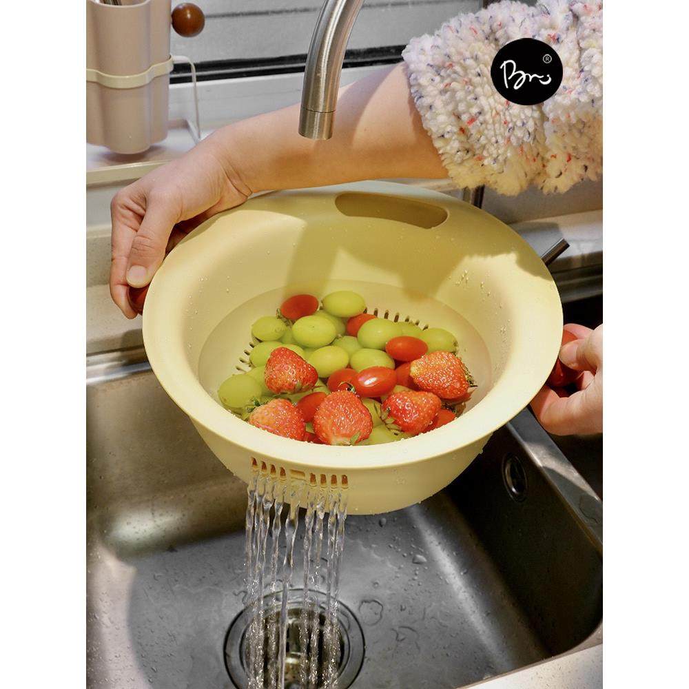 蛋奶球厨房双层水槽排水篮水果盘家用蔬菜篮塑料大水果和蔬菜篮,淘宝优惠券,粉丝福利购,淘宝优惠卷