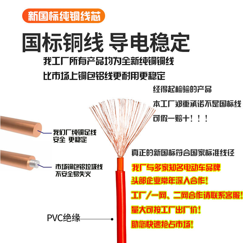 电动车电池连接线48V60V72V84V铅酸电瓶车电池线加粗纯铜连接串联 - 图1