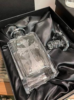 欧式古典宫廷风进口手工水晶玻璃酒樽威士忌洋酒壶酒杯网红组合