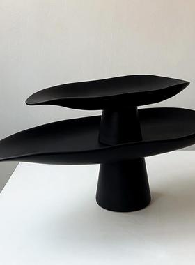 LIVETAI 意式茶几高脚果盘子摆件软装售楼处家居客厅餐桌收纳托盘