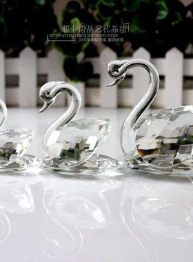 手机店眼镜珠宝水晶天鹅柜台装饰品摆件创意婚庆拍摄道具小摆件